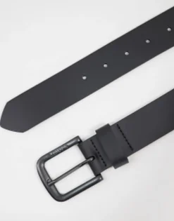 Gifts*Levi's Seine Metal Leather Belt In Matter Black
