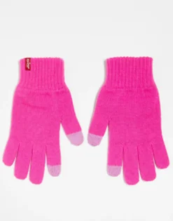 Gloves*Levi's Touch Screen Gloves In Pink Dark Pink