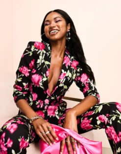 Suits & Tailoring*Luxe Suit Blazer And Trouser In Black Floral Print