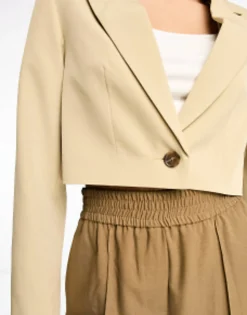 Suits & Tailoring*Miss Selfridge Co-Ord Cropped Blazer In Stone Soft Sand