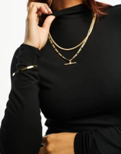 Multipacks*Miss Selfridge Funnel Neck Top Two Pack In Black And Grey Marl