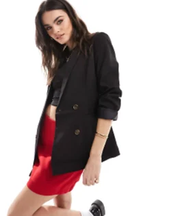 Suits & Tailoring*Miss Selfridge Oversized Double Breasted Blazer In Black