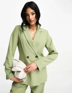 Suits & Tailoring*Miss Selfridge Oversized Double Breasted Blazer In Khaki