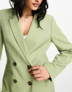 Suits & Tailoring*Miss Selfridge Oversized Double Breasted Blazer In Khaki