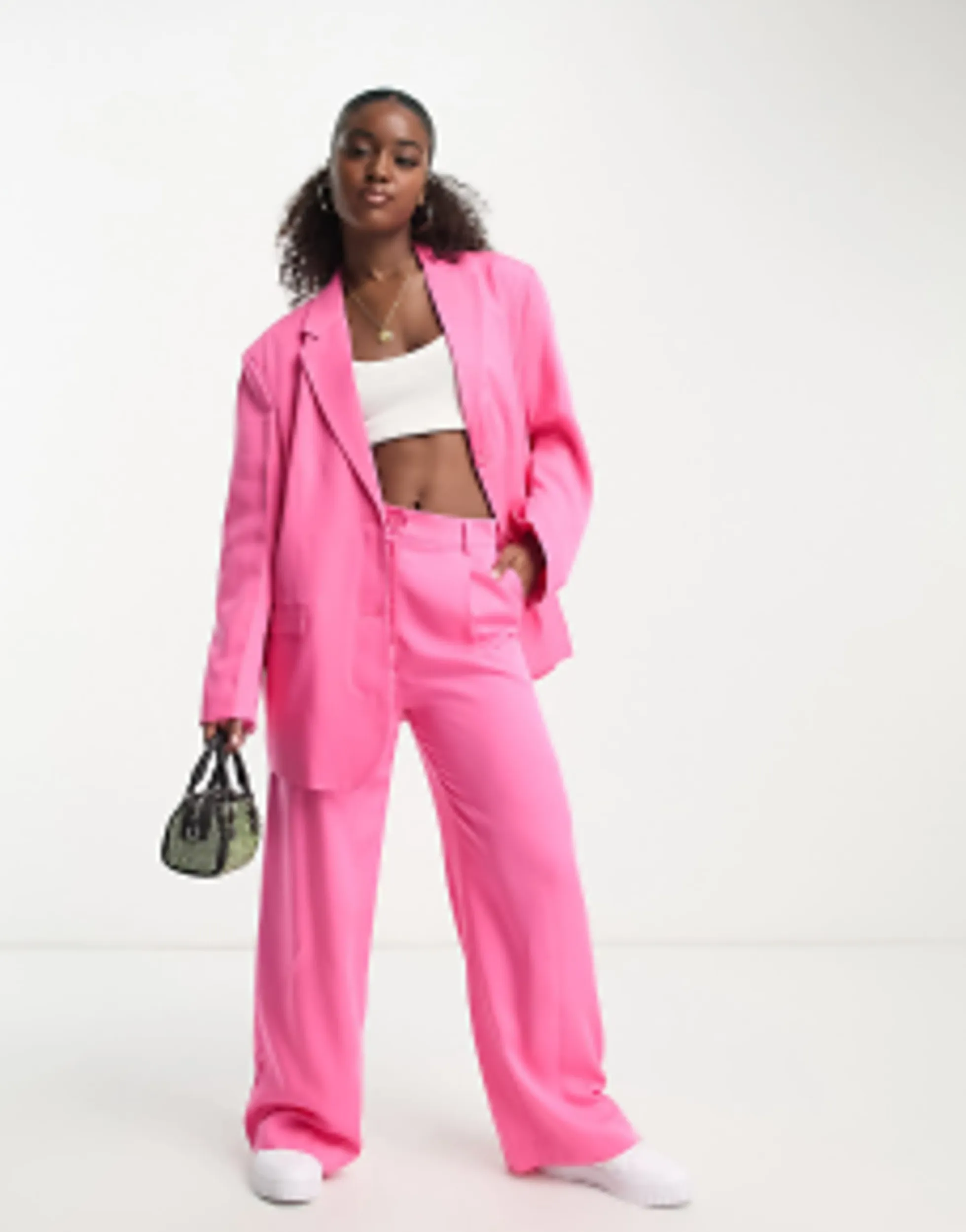 Suits & Tailoring*Monki Co-Ord Blazer And Tailored Trousers In Bright Pink