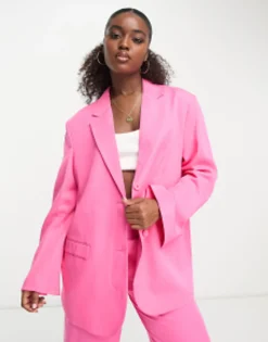 Suits & Tailoring*Monki Co-Ord Blazer And Tailored Trousers In Bright Pink