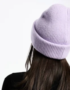 Beanies*Monki Ribbed Beanie Hat In Lilac