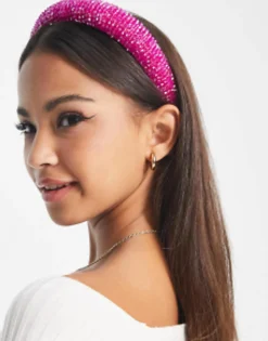 Hair Accessories*My Accessories London Beaded Headband In Pink