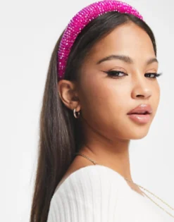 Hair Accessories*My Accessories London Beaded Headband In Pink