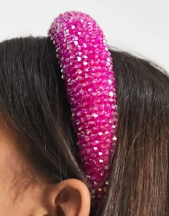 Hair Accessories*My Accessories London Beaded Headband In Pink