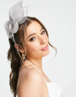 Hair Accessories*My Accessories London Floral Fascinator Headband In Grey