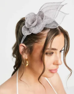 Hair Accessories*My Accessories London Floral Fascinator Headband In Grey