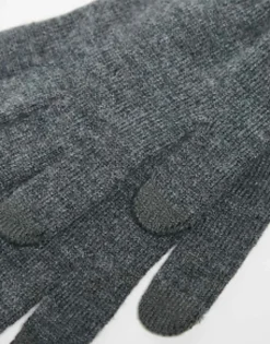 Gloves*My Accessories London Touch Screen Knitted Gloves In Grey