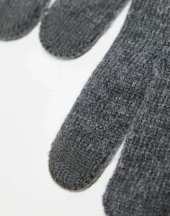 Gloves*My Accessories London Touch Screen Knitted Gloves In Grey