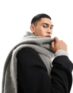 Scarves*My Accessories Man Blanket Scarf In Grey