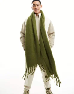 Scarves*My Accessories Man Blanket Scarf In Khaki