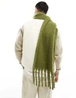 Scarves*My Accessories Man Blanket Scarf In Khaki