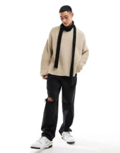 Scarves*My Accessories Man Skinny Scarf In Black