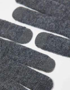 Gloves*My Accessories Man Touch Screen Knitted Gloves In Grey