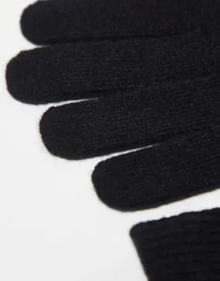 Gloves*My Accessories Man Touch Screen Knitted Gloves In Black