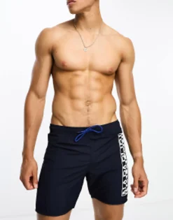 Swimwear*Napapijri Box Logo Woven Swim Shorts In Navy