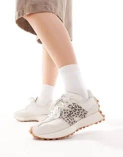 Sportswear*New Balance 327 Animal Trainers In And Leopard Off White
