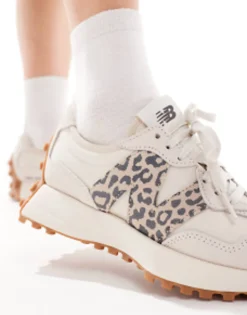 Sportswear*New Balance 327 Animal Trainers In And Leopard Off White