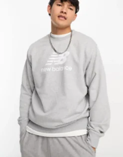 Sportswear*New Balance Essentials Stacked Logo Fleece Crew In Grey