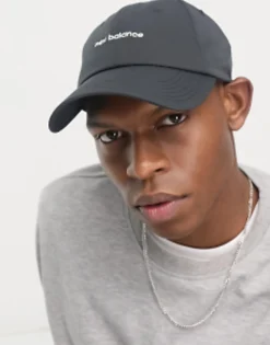 Caps*New Balance Linear Logo Cap In Charcoal