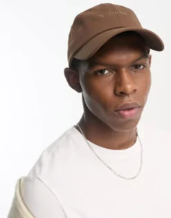 Caps*New Balance Linear Logo Cap In Brown