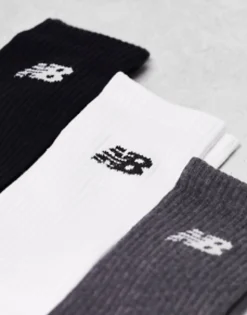 Socks*New Balance Logo Crew Socks 3 Pack In Multi