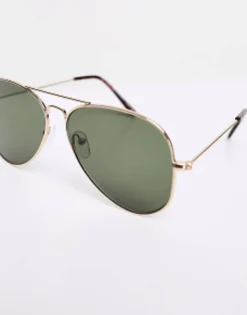 Sunglasses*New Look Aviator Sunglasses In Gold