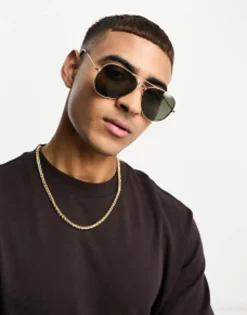 Sunglasses*New Look Aviator Sunglasses In Gold