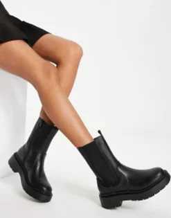 Chelsea Boots*New Look Flat Chunky High Ankle Chelsea Boot In Black