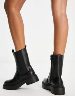 Chelsea Boots*New Look Flat Chunky High Ankle Chelsea Boot In Black