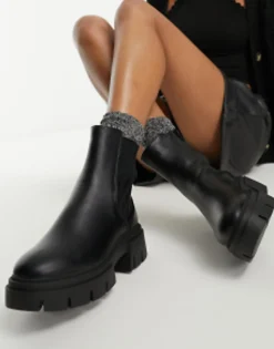 Chelsea Boots*New Look Flat Chunky High Ankle Chelsea Boot In Black