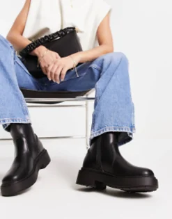 Chelsea Boots*New Look Flat Chunky High Ankle Chelsea Boot In Black