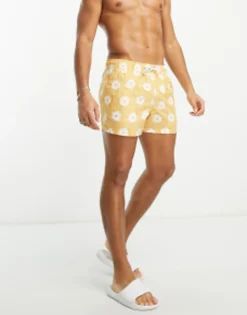 Swimwear*New Look Lilypad Swim Shorts In Yellow Yellow Pattern