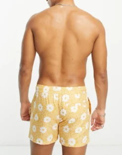 Swimwear*New Look Lilypad Swim Shorts In Yellow Yellow Pattern
