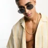 Sunglasses*New Look Metal Hexagonal Sunglasses In Gold