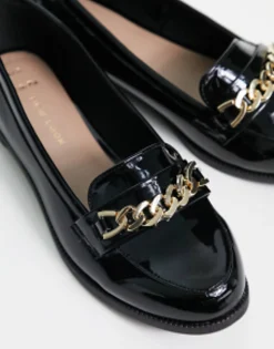 Loafers*New Look Patent Snaffle Loafer In Black