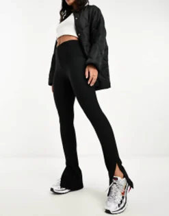 Trousers & Leggings*New Look Split Hem Leggings In Black