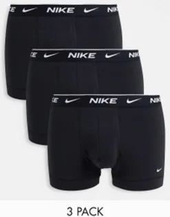 Underwear*Nike 3 Pack Cotton Stretch Trunks In Black