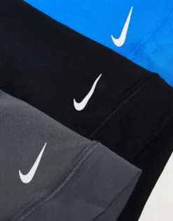 Underwear*Nike 3 Pack Dri-Fit Microfibre Trunks In Blue Grey And Black Multi