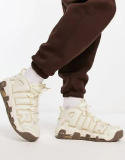 Sportswear*Nike Air More Uptempo Trainers In And Gold With Gum Sole Cream