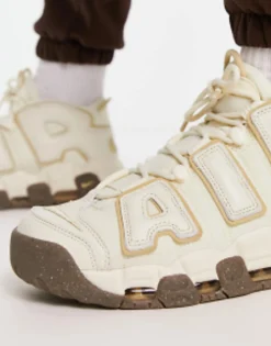 Sportswear*Nike Air More Uptempo Trainers In And Gold With Gum Sole Cream