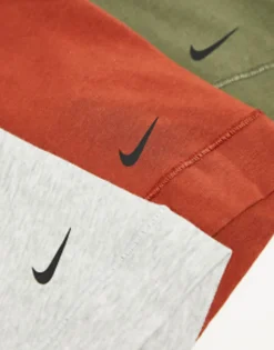 Gifts*Nike Everyday Cotton Stretch Briefs 3 Pack In Olive/Orange/Grey Multi