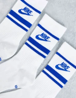 Socks*Nike Everyday Essential 3 Pack Socks In /Blue White