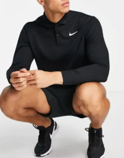 Polo Shirts*Nike Golf Victory Dri-Fit Long Sleeve Polo In Black