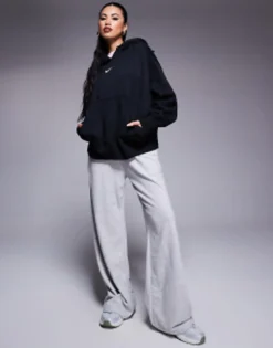 Sportswear*Nike Mini Swoosh Extra Oversized Pullover Hoodie In And Sail Black